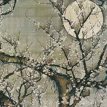 Amazon.co.jp: 伊藤若冲 梅花皓月図 F4号 高精彩工芸画 手彩補色